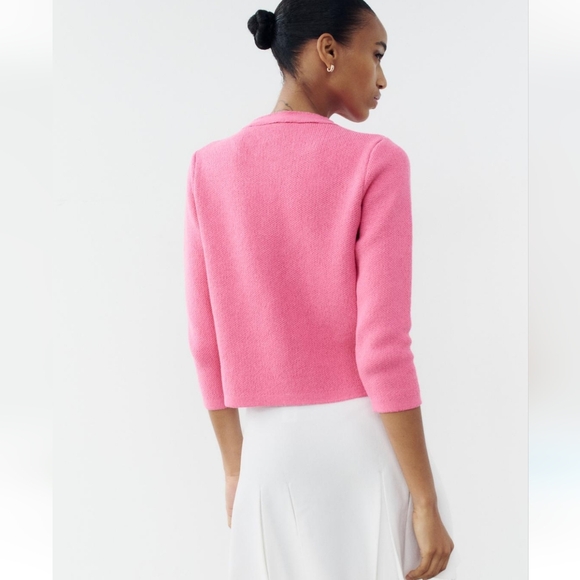 NWT...Zara pink round neck cardigan ✨️ - Picture 5 of 7
